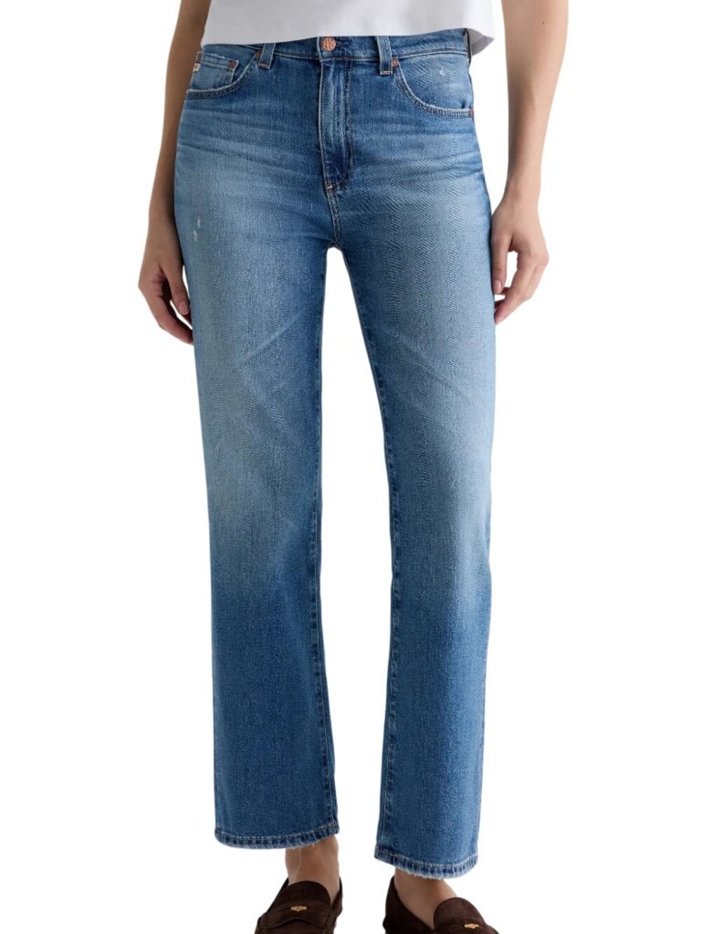 AG Adriano Goldschmied Brinley Straight Leg Jeans in 16 Years Soaring